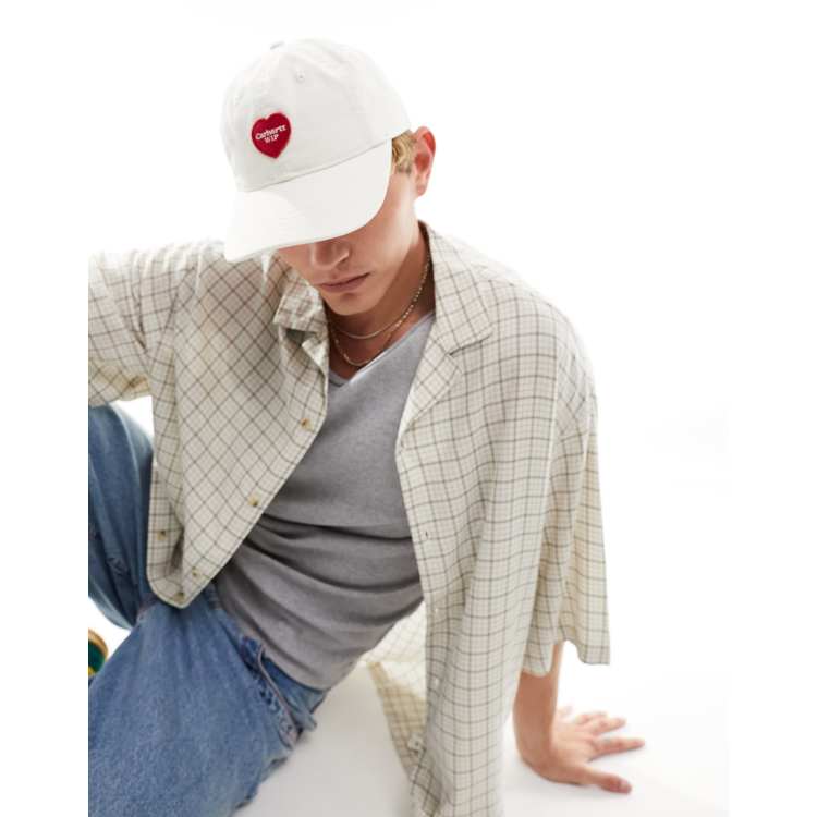 Carhartt WIP heart patch cap in white