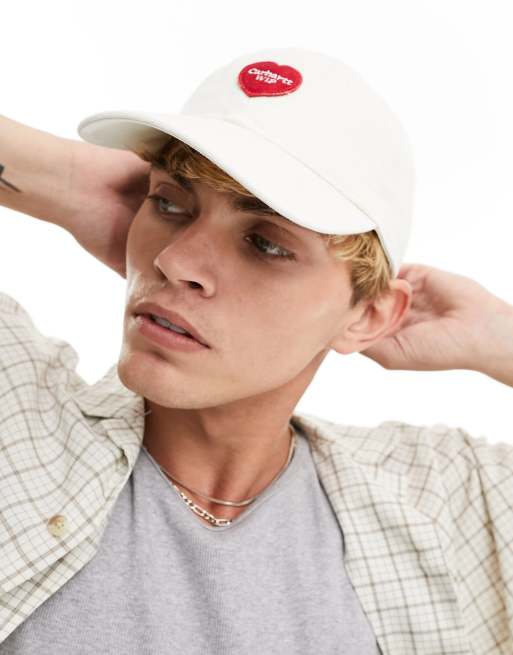 Carhartt WIP heart patch cap in white