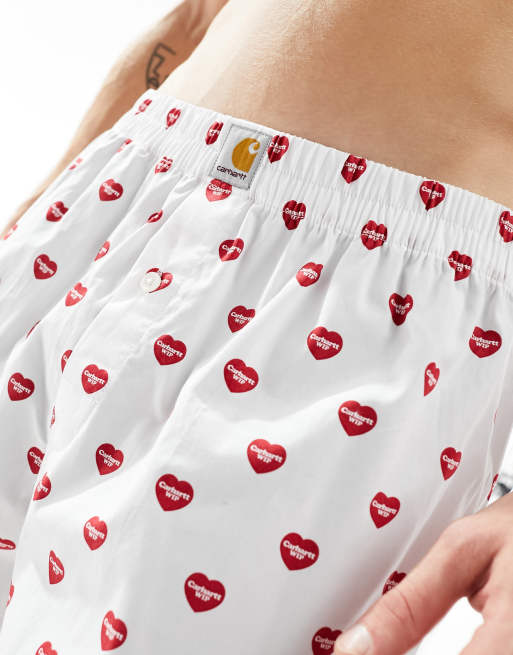 Carhartt WIP heart print boxers in white