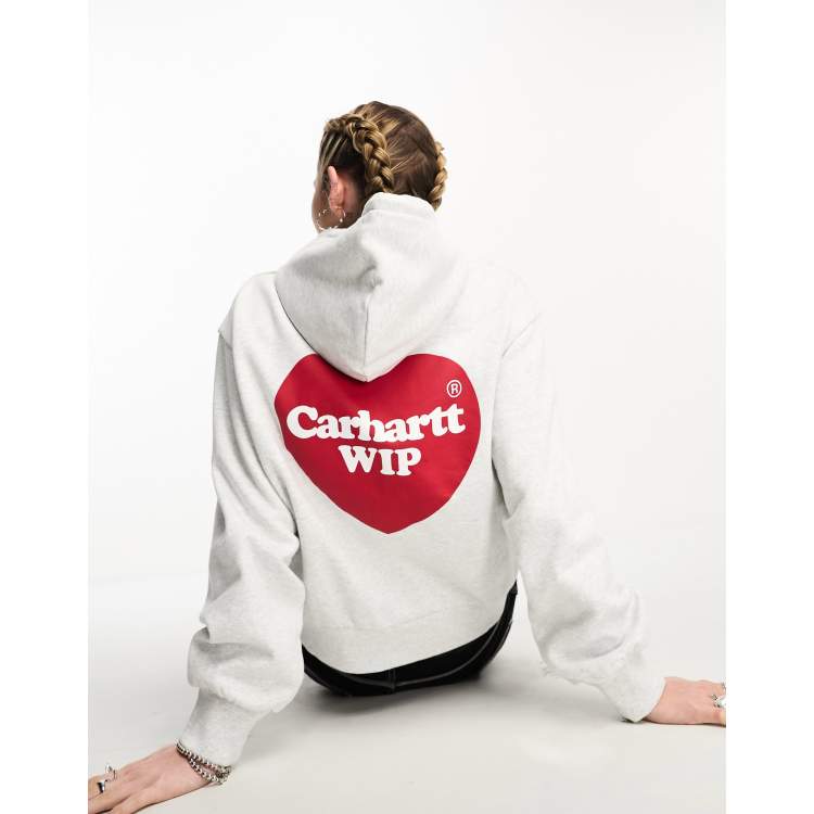 Carhartt WIP heart print hoodie in grey