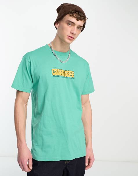 Carhartt WIP - Heat - Grøn T-shirt med tekstprint - view 1