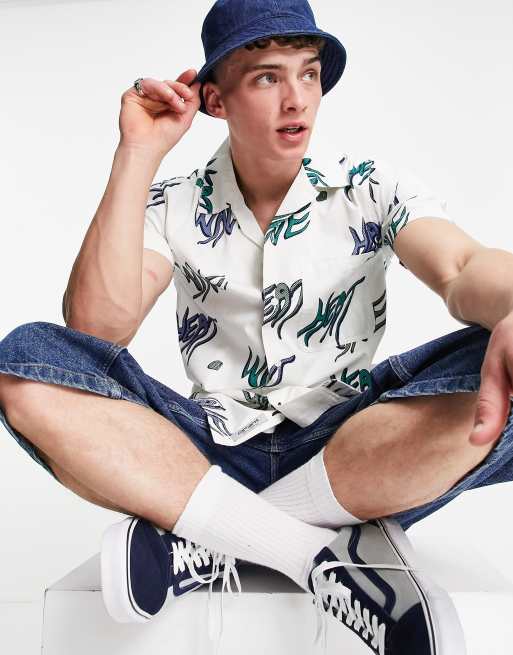 Carhartt WIP heatwave print shirt in off white, 4 of 4