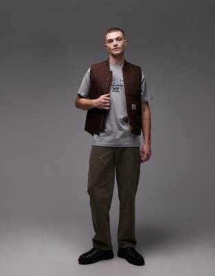 Carhartt WIP classic vest gilet in brown | ASOS