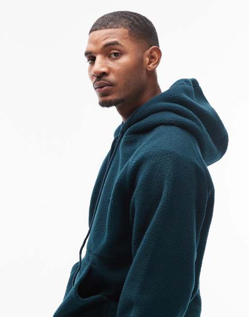 Carhartt WIP - Helix - Felpa con cappuccio oversize in pile verde scuro, 4 di 5