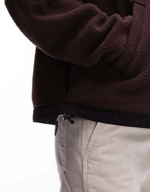 Carhartt WIP – Helix – Fleece-Jacke in Dunkelbraun mit Kapuze, 2 von 4
