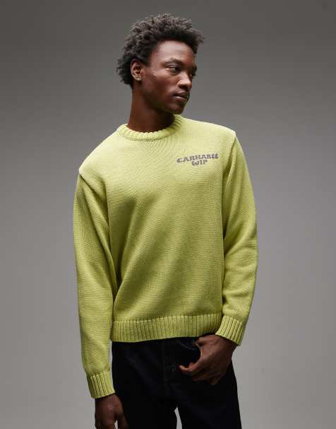 Carhartt WIP – Helix – Pullover in Limettengrün mit Helix-Motiv auf der Rückseite - view 1
