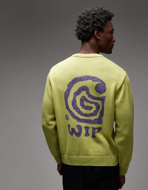 Carhartt WIP – Helix – Pullover in Limettengrün mit Helix-Motiv auf der Rückseite, 3 von 5