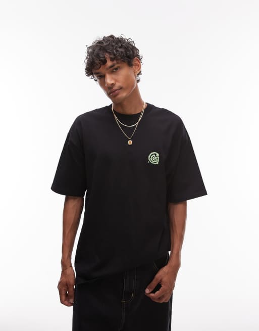 Carhartt WIP - Helix - T-shirt nera ampia con motivo, 3 di 4