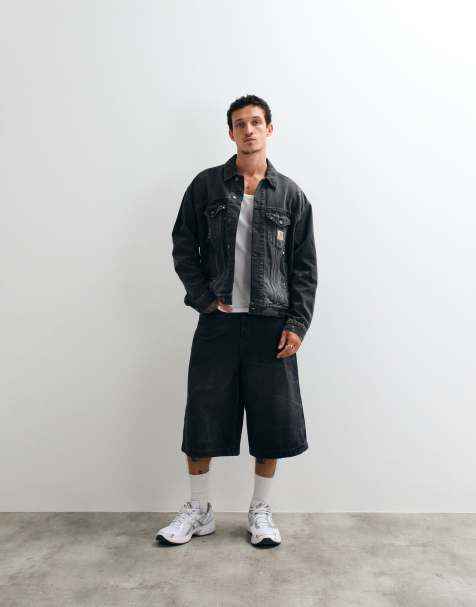 Carhartt WIP - Helston - Giacca di jeans lavaggio nero con effetto schizzi di vernice - view 1