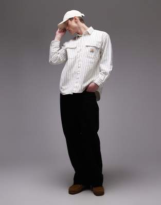 Carhartt Hendry Striped Shirt In Blue