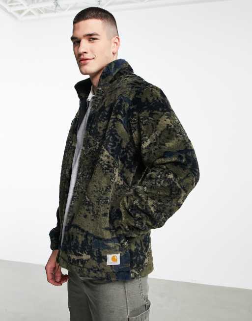 Carhartt WIP high planes print fleece in green | ASOS