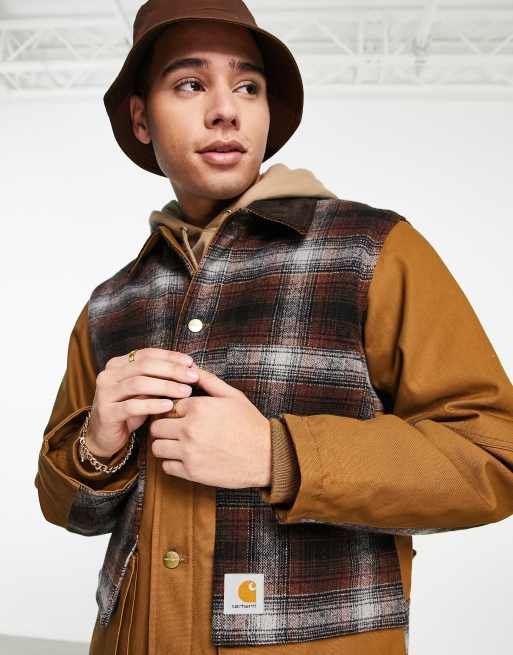 Carhartt WIP highland check jacket in brown