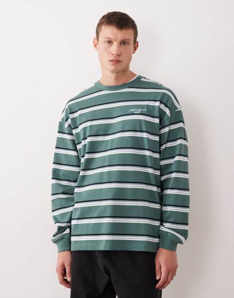 Carhartt WIP – Holm – Langärmliges Shirt in Grün mit horizontalen Streifen - view 1