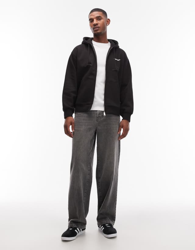Carhartt WIP hooded archive lines oversized zip through hoodie in