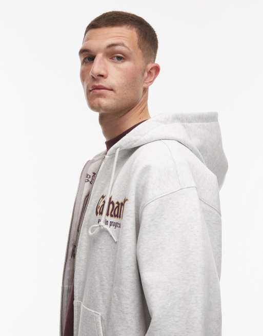 Carhartt WIP - Hoodie met dubbele ritssluiting in grijs, 4 van 5