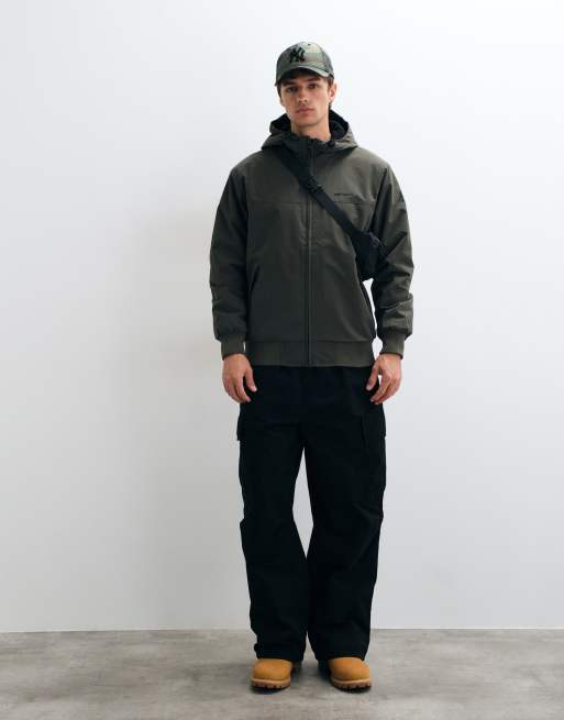Carhartt WIP hættejakke med gennemgående lynlås Sail i khaki, 3 af 5