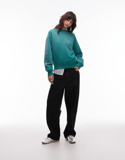 Carhartt WIP hudson balloon fit sweatshirt in faded green, 3 of 4