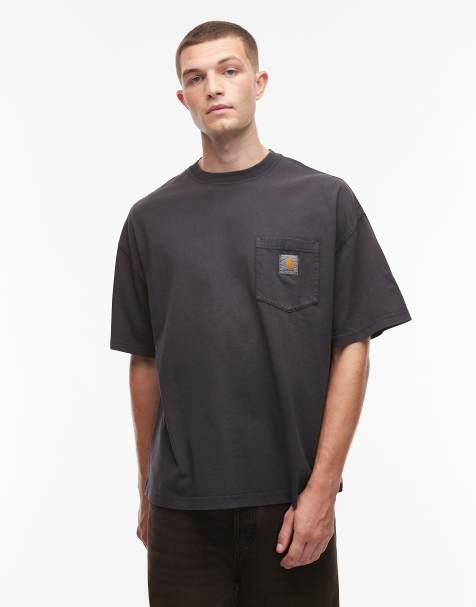 Carhartt WIP – Hudson – Bleksvart t-shirt med ficka - view 1