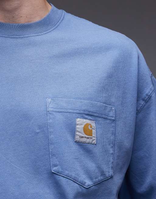 Carhartt WIP - Hudson - T-shirt con tasca blu , 5 di 5