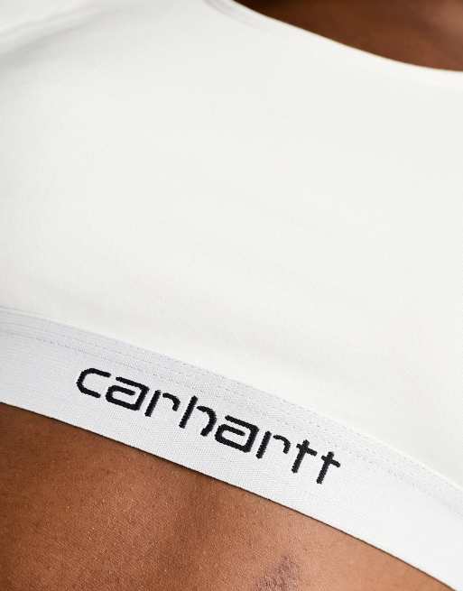 Carhartt WIP - Hvid sports-bralette med racerryg og tekst, 3 af 4