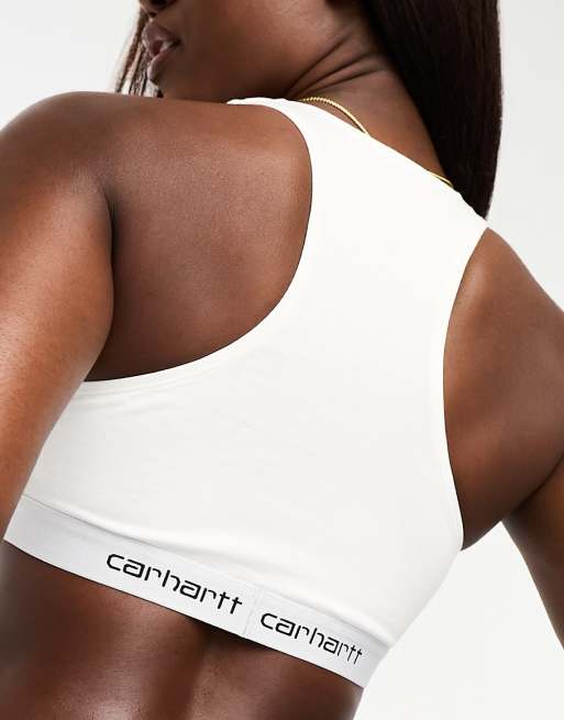 Carhartt WIP - Hvid sports-bralette med racerryg og tekst, 4 af 4