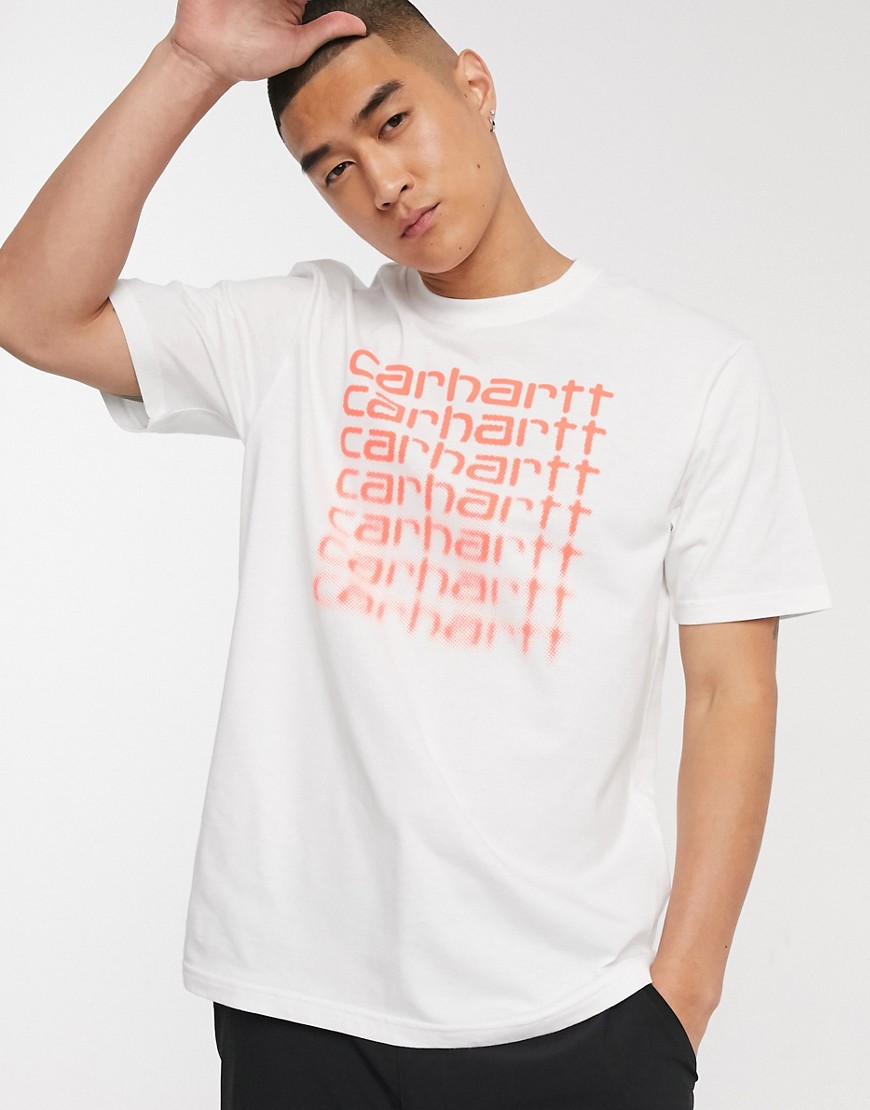 Carhartt WIP - Hvid t-shirt med falmende skrift