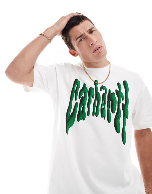 Carhartt WIP - Hvid T-shirt med klisterprint