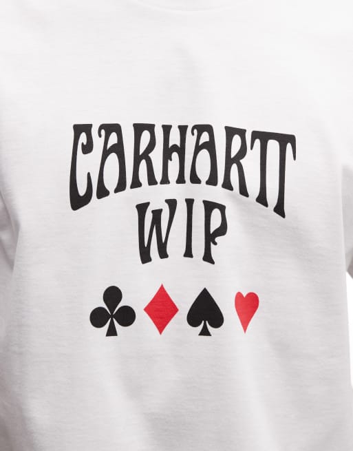 Carhartt WIP - Hvid T-shirt med logo- og kortspilsprint, 2 af 5