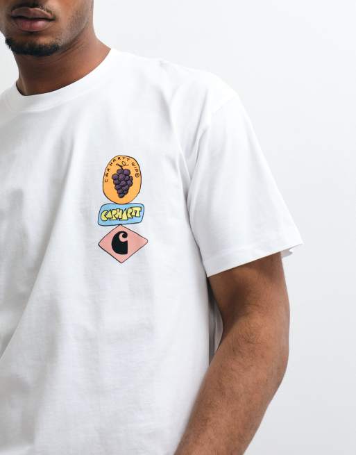 Carhartt WIP - Hvid T-shirt med vindrue- og logoprint, 4 af 5