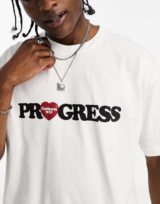 Carhartt WIP I heart progress t-shirt in white, 3 of 4