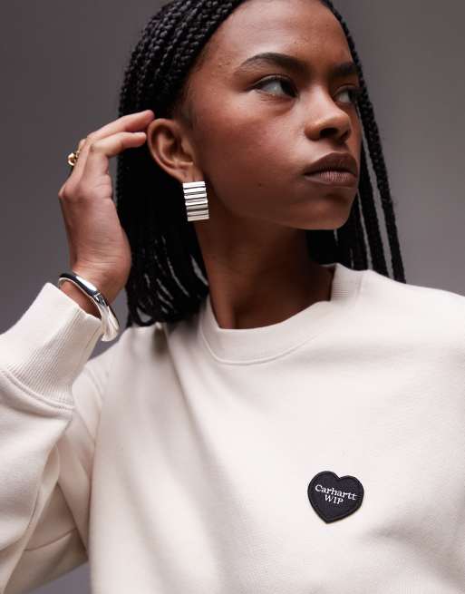 Carhartt WIP – Ingo – Kremowa bluza z sercem z logo, 2 z 4