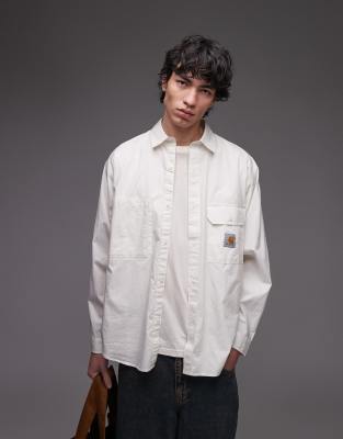 Carhartt WIP Carhartt WIP irwin long sleeve shirt in off white-Neutral