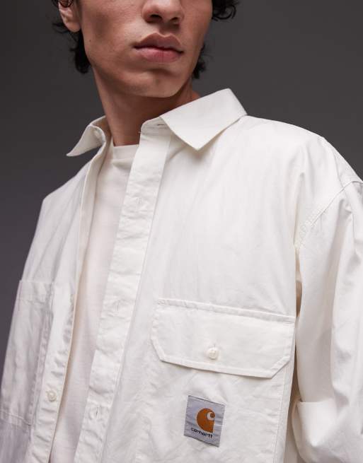 Carhartt WIP irwin long sleeve shirt in off white | ASOS