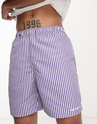 Carhartt WIP island stripe swim shorts in purple - ASOS Price Checker