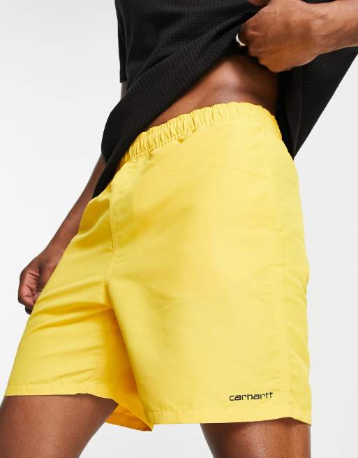 Carhartt WIP Island swim shorts in yellow, 4 of 4