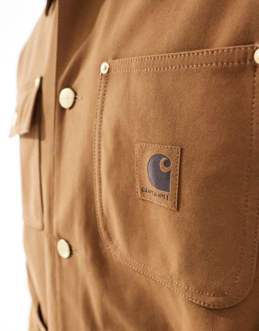 Carhartt WIP - Jack van imitatiesuède met zak in bruin, 2 van 4