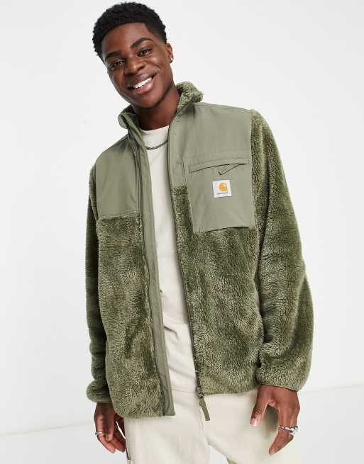 Carhartt WIP – Jackson – Kakifärgad sweatshirt i pilé-fleece