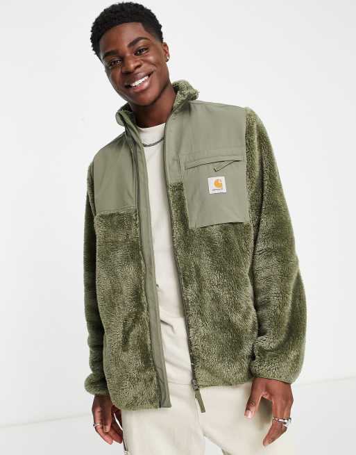 Carhartt WIP jackson pile fleece sweat in khaki | ASOS