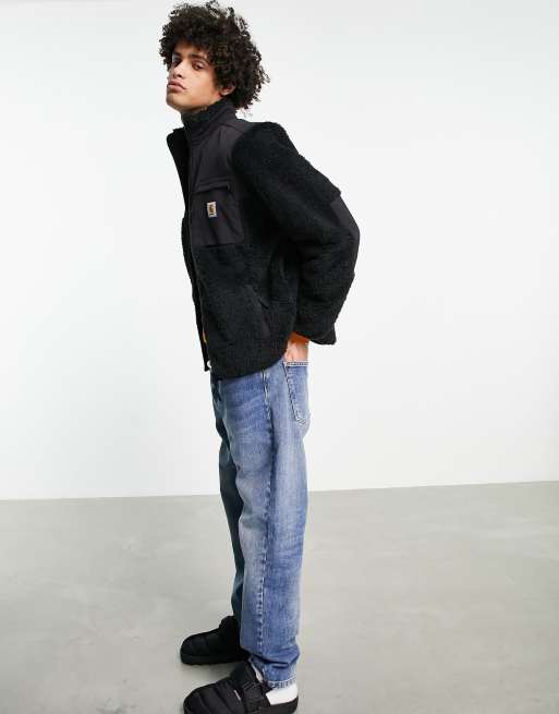 Carhartt WIP jackson pile fleece sweat jacket in black | ASOS