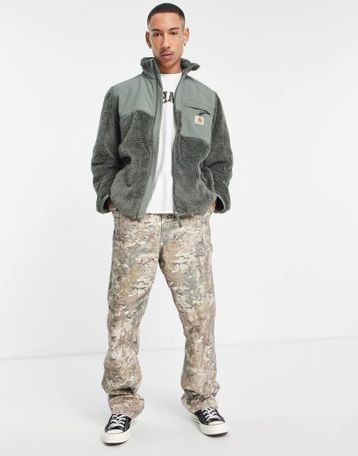 Carhartt WIP jackson pile fleece sweat jacket in green | ASOS