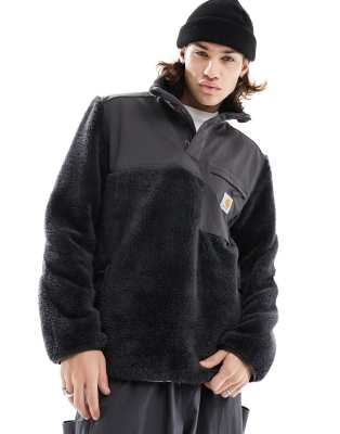 Carhartt WIP jackson pile half zip fleece sweat in black | ASOS