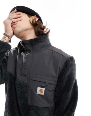 Carhartt WIP - Jackson - Sweat en polaire pelucheuse à col zippé - Noir - view 1