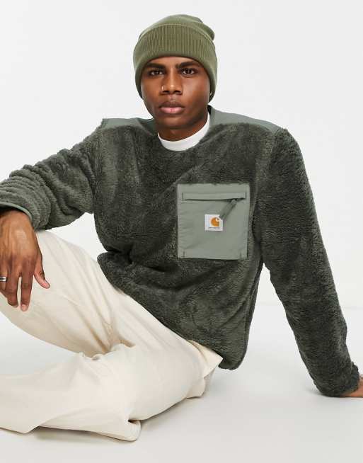 Carhartt WIP – Jackson – Zielona bluza z polarowego włosia