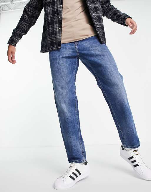 Carhartt WIP Jacob Niebieskie lu ne jeansy o prostym kroju