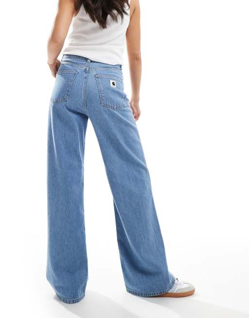 Carhartt WIP jane high wiasted loose jeans in mid blue , 2 of 5