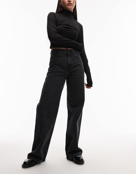 Carhartt WIP - Jane - Jean ample - Noir taupe délavé - view 1