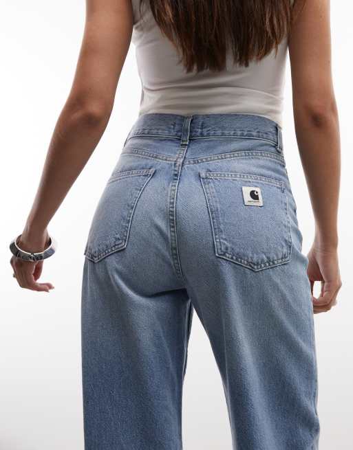 Carhartt WIP Jane lockere Jeans mit weitem Bein in hellblauer Waschung, 5 von 5