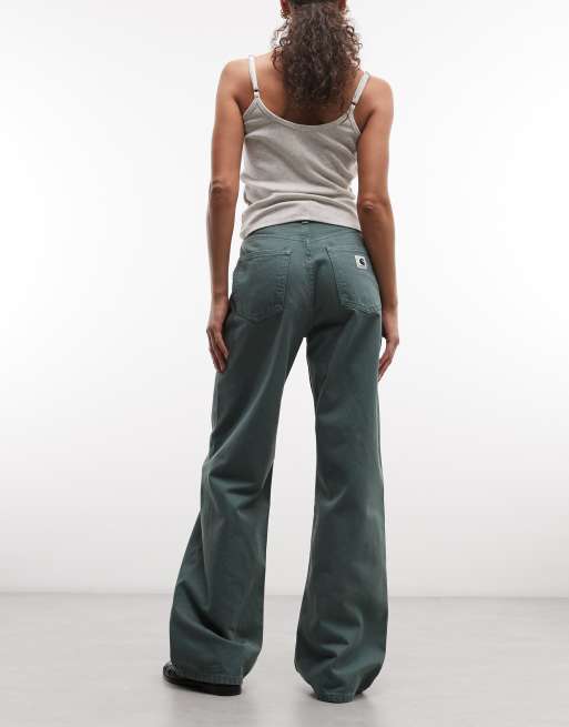 Carhartt WIP Jane loose wide-leg jeans in khaki, 3 of 5