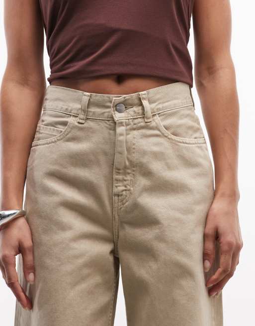 Carhartt WIP Jane losse jeans met wijde pijpen in beige, 5 van 5