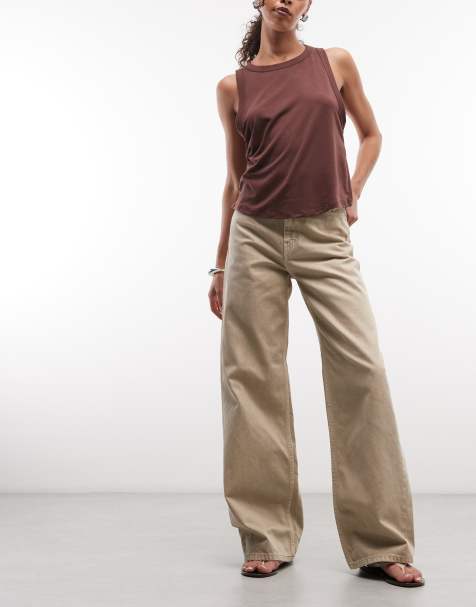 Carhartt WIP Jane luźne jeansy z szerokimi nogawkami w beżu - view 1